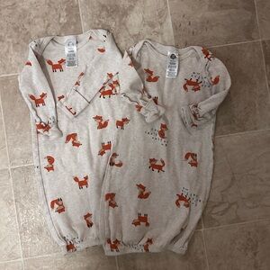 Fox Print Baby Sleep Gowns